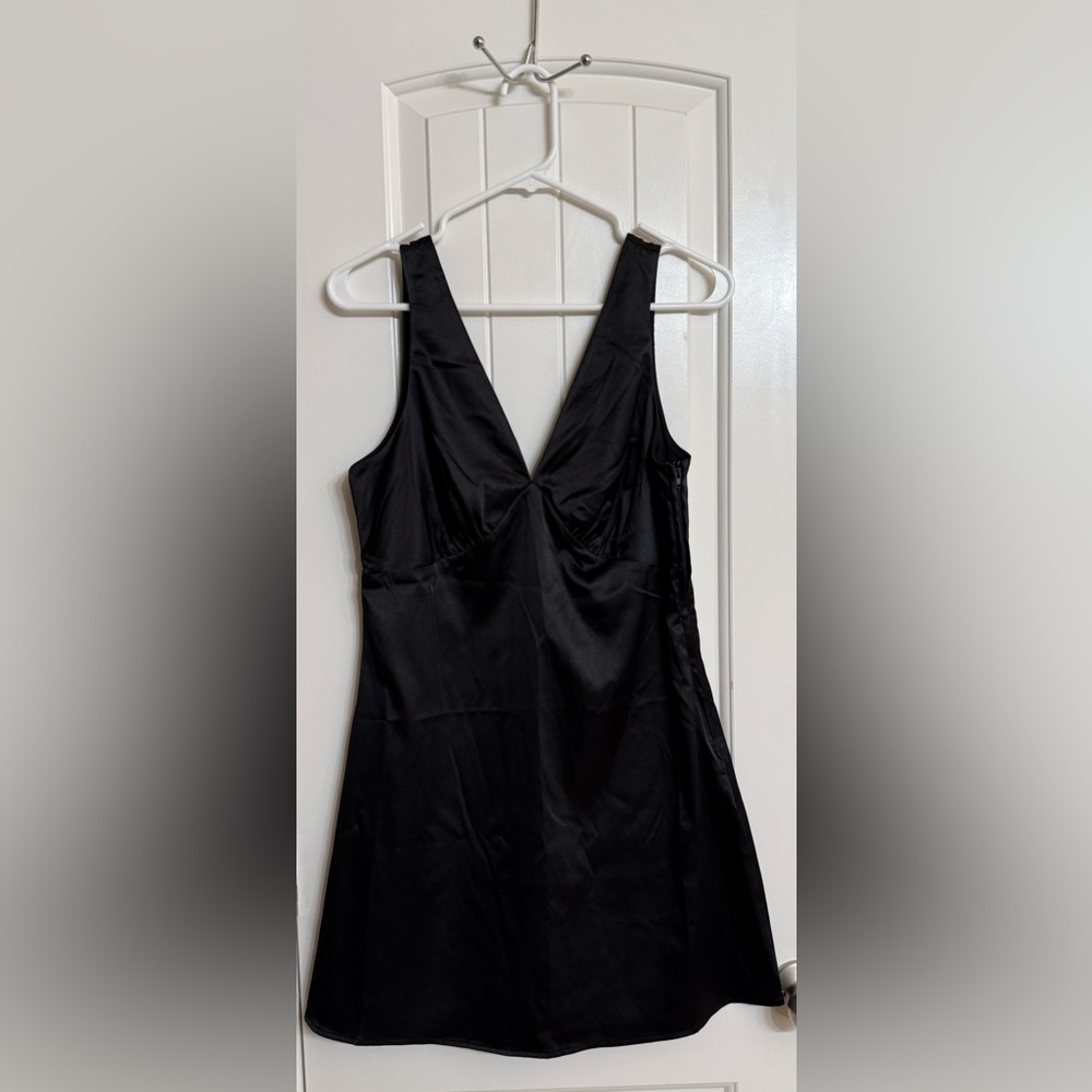 Elegant Black Satin Dress